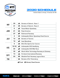 2020 Indycar Series Schedule Updated Indianapolis Indiana News Indy Cars Indianapolis Motor Speedway Mid Ohio
