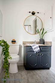 Collection by bathroom refurbish with style. Budget Friendly Bathroom Makeover With Dark Cabinets Bigger Than The Three Of Us