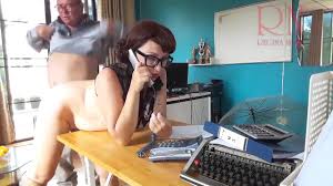 Office domination. Boss undresses the secretary. Take off pantyhose and  panties. Nude secretary. 1