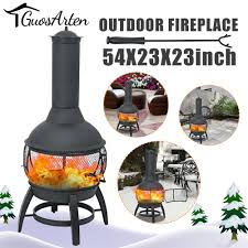 The hampton's buzaar 36 inch fire pit easy access spark screen is a spark guard that is perfect for large and bigger grills measuring above 37 in diameter. Portable Wood Burning Chimney Fire Pit Heater Brazier Decoration For Backyard Poolside Iron Black Courtyard Metal Fire Bowl Fire Pits Aliexpress