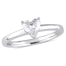 1 2 Ct Heart Shaped Diamond Solitaire Engagement Ring In 14k White Gold