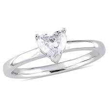 1 2 ct heart shaped diamond solitaire engagement ring in 14k white gold