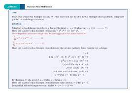 Apabila bilangan yang lebih besar dibagi dengan bilangan yang lebih kecil, hasil baginya adalah 3 dan sisanya 5. Diketahui Selisih 2 Bilangan Adalah 10 Pada Saat Hasil Kali Kuadrat Kedua Bilangan Itu Maksimum Brainly Co Id