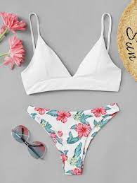 Triangle Top With Floral Mix And Match Bikini Set Womens Swimsuits Bikini Bikinis Bathing Suits