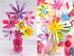 Recycling Basteln Kinder Plastikflaschen Blumenstrauss Vase Recycling Basteln Plastikflaschen Basteln Basteln Mit Kindern