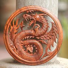 Woodcarving tools, books, and supplies! Dragon With Lotus Bud Wood Sculpture Wood Carving Art Wood Carving Patterns