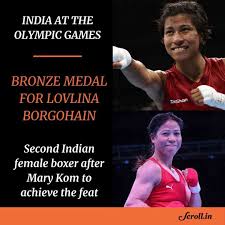 Mary kom — 2012 lovlina borgohain — 2021 #lovlinaborgohain becomes the second female boxer after #marykom to win a medal for india at #olympics. Ber5yz6sdvch5m