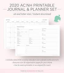 2021 Animal Crossing New Horizons Printable Planner Ac Nh Companion Journal A4 And Letter Discbound Insert Planner Instant Download Printable Planner Animal Crossing Lettering