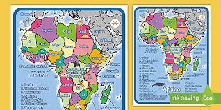 Africa economies people problems deserts any country south of the. Africa Map With Words And Pictures Teacher Made