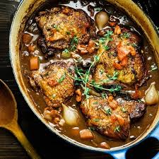 Coq Au Vin For Two Chicken In Red Wine Sauce Recipe French Cuisine Recipes French Recipes Authentic Traditional French Recipes