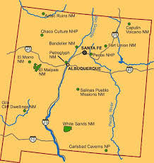 Map Of New Mexico Locating National Parks And Monuments New Mexico Glacier Bay National Park And Preserve Arizona Usa