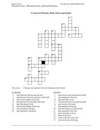 No registration needed to make free, professional looking crossword puzzles! Crossword Puzzle Body Parts And Joints Across Down Lincs