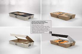 Download Large Paper Window Sushi Box Mockup Box Mockup Free Packaging Mockup Packaging Mockup