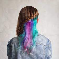 rainbow braid sac renkli saclar fotograf