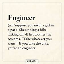 Engineer Wait So According To This Men Either Take Advantage Of A Crazy Woman Or Steal Her Bicycle Funny True Quotes Funny Definition Witty Quotes