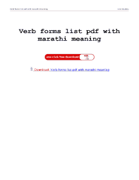 Verb Meaning In Marathi Pdf Fill Online Printable