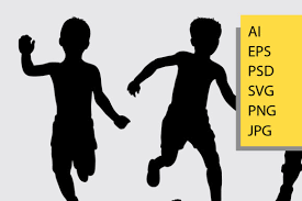 Download Kids Silhouette Graphic By Cove703 Creative Fabrica SVG Cut Files