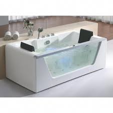 They're installed adjacent to three bathroom walls and are finished with an apron front. Eago Am196etl 71 In Acrylic Flatbottom Whirlpool Bathtub In White Am196etl The Home Depot Bath Tub For Two Whirlpool Bathtub Bathtub Design