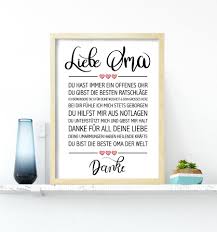 Liebe Oma Gerahmter Kunstdruck Kieferfarben Gerahmte Kunstdrucke Geschenk Oma Geburtstagswunsche Zum 80