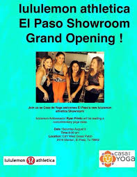 Westside park truly represents el paso with a view of the mountains, hills, run paths, a shaded playground, picnic areas, a playground and a join us in the lot in front of the playground to begin class. Casa De Yoga On Twitter Join Us Saturday For Lululemon Athletica El Paso Showroom S Grand Opening Http T Co 0qbvksdmtq