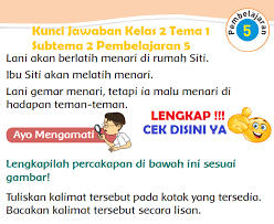 Lengkap Kunci Jawaban Kelas 2 Tema 1 Subtema 2 Pembelajaran 5 Kunci Jawaban Tematik Lengkap Terbaru Simplenews