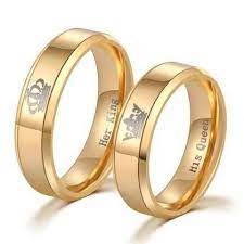 Her King And His Queen Gold Couples Rings Di 2020 Cincin Kawin Aksesoris Cincin