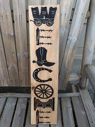 Rustic Western Welcome Wall Sign Hand Painted Western Wall Decor Western Home Decor Country Welcome S Western Wall Decor Western Decor Diy Cowboy Home Decor