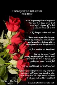 A Bouquet Of Red Roses For Mom Holiday Poems Holiday Poems Mothers Day Poems Rose Poems