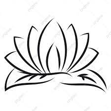 Black Outlines Of Lotus Vector Illustration On White Background Lotus Flower Sketch Png And Vector With Transparent Background For Free Download Lotus Vector Vector Illustration White Background
