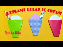 Origami Gelas Ic Cream Youtube