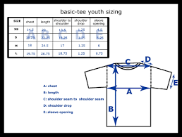 Youth Tee Shirt Size Chart Coolmine Community School