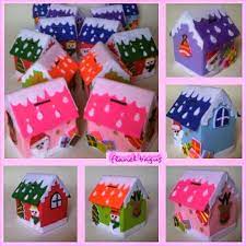 Celengan Khas Flanel Bagus Terdapat Model Tabung Love Kotak Rumah Bebahan Dasar Dari Karton Tebal 3mm Atau 5mm Kemu Celengan Kerajinan Diy Kids Crafts
