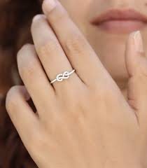 Infinity Knot Diamond Ring Mini Figure 8 Knot Gold Ring Etsy Infinity Diamond Ring Infinity Knot Ring Engagement Jewelry