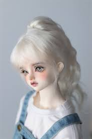 Précommande BJD 1/3 1/4 blythe wigs cheveux bouclés en mohair avec queue de  cheval amovible