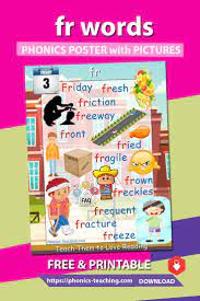 Fr Words Consonant Blend Poster For Fr With Pictures Free Printable Ideal Phonics Practice For Older Kids Will Phonics Posters Phonics Phonics Blends