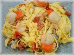 Tagliatelles Aux Noix De Saint Jacques Et Au Chorizo Poetiquement Gourmande Tagliatelles Plat Principal Noix De Saint Jacques
