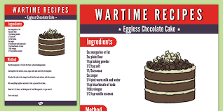 Wartime Eggless Chocolate Cake Recipe Twinkl