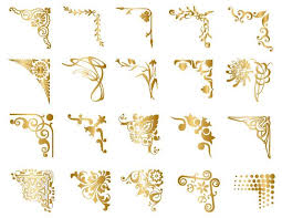 Instant Download Golden Digital Frame Corner Ornate Gold Etsy Digital Frame Scrapbook Frame Clip Art Frames Borders