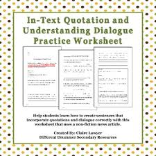 In Text Quotation And Dialogue Worksheet Quotations Removed Quotes Image Quotes