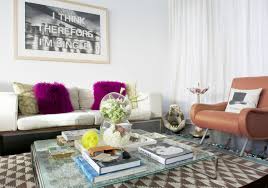 Two coffee tables deliberately free and elegantly shaped. Interior Designer Sasha Bikoff Nyc Home Tour Glamour