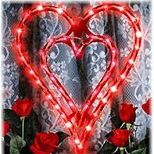 Lighted Valentine S Day Double Heart Window Silhouette Decoration Valentines Outdoor Decorations Window Decor Valentine