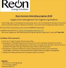 Subscribe to latest update for internship for engineering students jobs. Reon Summer Internship 2020 Supply Chain Management For Engineering Students