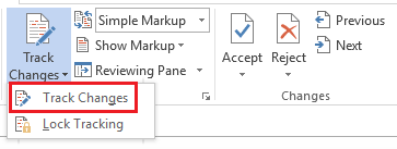 You can also choose to accept or reject all changes at once from the drop down menus beside each option. How To Track Changes And Comments In Microsoft Word