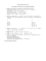 Pentru depunere şi înregistrare dosare autoritatea naţională pentru cetăţenie bucureşti. Test Calcul Algebric Relatii Metrice