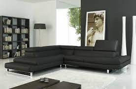 Canape D Angle En Cuir Italien 5 6 Places Grand City Noir Mobilier Prive