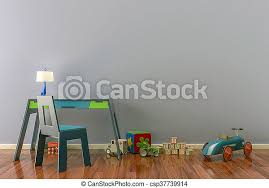 Find kids' room inspiration, shopping tips, and more. Empty Kids Room With Toys Work Desk And Chair 3d Illustration Canstock