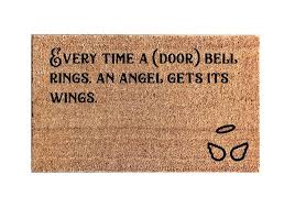 Every Time A Door Bell Rings An Angel Gets Its Wings Christmas Ho Bearfoxsea Handmade Christmas Holidays Welcome Mats Doorbell