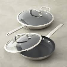 Williams Sonoma Professional Stainless Steel Nonstick Covered Fry Pan Set Williamssonoma Fry Pan Set Pan Set Williams Sonoma