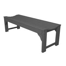 Materials like solid cypress wood and acacia hardwood maximize the lifespan of these benches. Polywood Traditional Garden 60 Inch Backless Bench Bab160