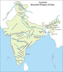 Mountain Ranges Of India Quickgs Com India World Map India Map World Geography Map